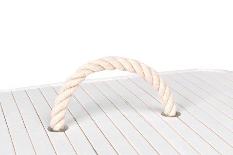 Kosz bambusowy na pranie 80L 1 komora biało-szary