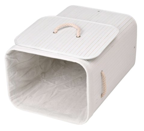 Kosz bambusowy na pranie 80L 1 komora biały