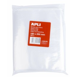 Zestaw toreb do przechowywania Apli Samo-zamykający Plastikowy 100 Sztuk Biały Przezroczysty Jasne 220 x 310 mm