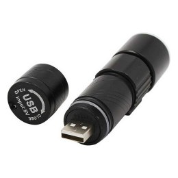 Latarka LED EDM USB Wielokrotnego ładowania Zoom Mini Czarny Aluminium 120 Lm