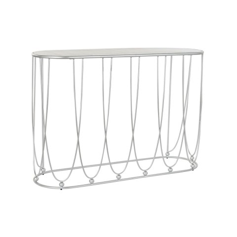 Konsola DKD Home Decor Srebrzysty Metal Biały Marmur 115 x 35 x 78 cm