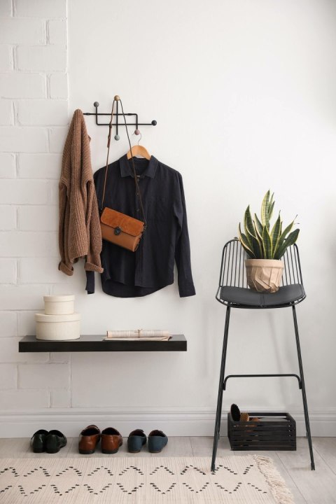 Krzesło barowe Dill High czarne z czarną