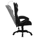 Fotel dla gracza z RGB LED, szaro-czarny, sztuczna skóra