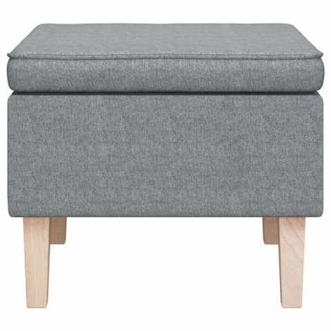 Podnóżek z drewnianymi nóżkami, jasnoszary, obity tkaniną