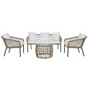 Zestaw Stół i 3 Krzesła DKD Home Decor Biały 137 x 73,5 x 66,5 cm rattan syntetyczny Stal