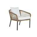 Zestaw Stół i 3 Krzesła DKD Home Decor Biały 137 x 73,5 x 66,5 cm rattan syntetyczny Stal