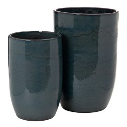 Wazon 52 x 52 x 80 cm Ceramika Niebieski (2 Sztuk)