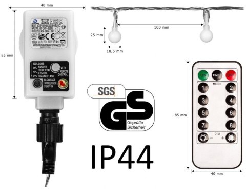 Imprezowe oświetlenie - 10 m, 100 LED, ciepła biel + pilot Imprezowe oświetlenie - 10 m, 100 LED, ciepła biel + pilot