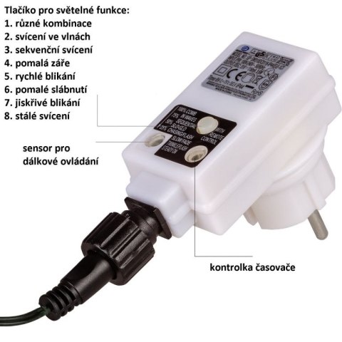 Imprezowe oświetlenie - 10 m, 100 LED, ciepła biel + pilot Imprezowe oświetlenie - 10 m, 100 LED, ciepła biel + pilot