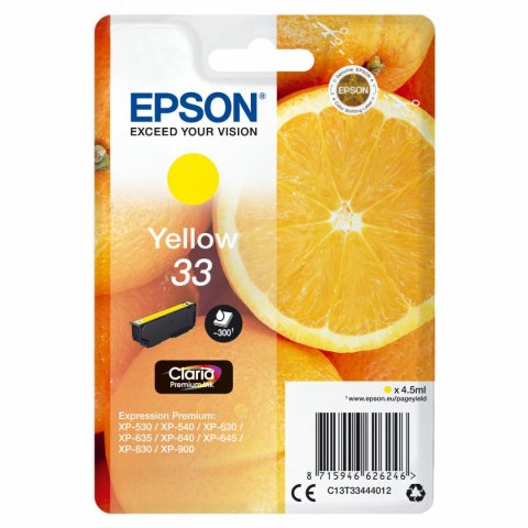 Zgodny pojemnik z tuszem Epson C13T33444012 Żółty