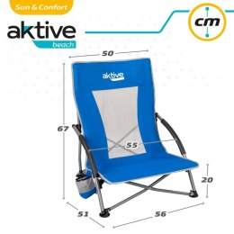 Fotel plażowy Aktive Niebieski 50 x 67 x 51 cm (4 Sztuk)