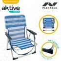 Fotel plażowy Aktive Składany Niebieski 44 x 72 x 35 cm (4 Sztuk)