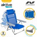 Fotel plażowy Aktive Składany Niebieski 48 x 90 x 60 cm (2 Sztuk)