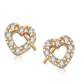 Gold earrings KXC6537 - Zirconia