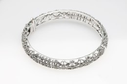 Rhodium plated silver bracelet BDM3227 - Marcasite