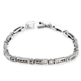 Rhodium plated silver bracelet BDM3235 - Marcasite
