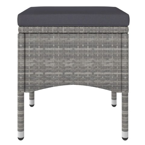 4-cz. zestaw krzeseł i stołków ogrodowych, rattan PE, szary