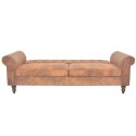 Rozkładana sofa 2-os., z podłokietnikami, sztuczny zamsz, brąz