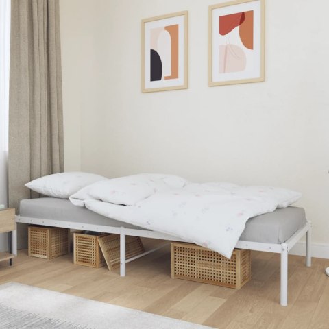 Metalowa rama łóżka, biała, 75x190 cm