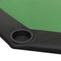 Składany stół do pokera dla 8 osób, zielony, 108x108x75 cm