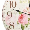 Zegar ścienny w stylu vintage, z kwiatami, 60 cm
