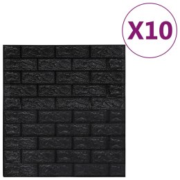Panele 3D z imitacją cegły, samoprzylepne, 10 szt., czarne