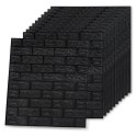 Panele 3D z imitacją cegły, samoprzylepne, 10 szt., czarne