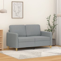 Sofa 2-osobowa, jasnoszara, 120 cm, tapicerowana tkaniną