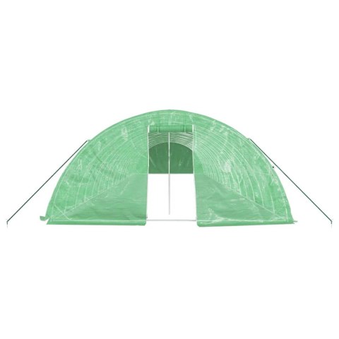 Szklarnia ze stalową ramą, zielona, 90 m², 18x5x2,3 m Szklarnia ze stalową ramą, zielona, 90 m², 18x5x2,3 m