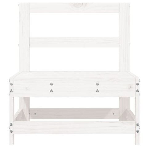 Ogrodowe siedziska środkowe, białe, 2 szt., lita sosna