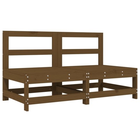 Ogrodowe siedziska środkowe, miodowy brąz, 2 szt., lita sosna