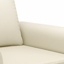 2-osobowa sofa, kremowy, 140 cm, sztuczna skóra