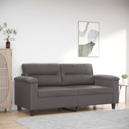 2-osobowa sofa, szary, 140 cm, sztuczna skóra