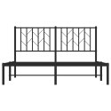 Metalowa rama łóżka z wezgłowiem czarna, 140x200 cm
