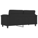 Sofa 2-osobowa, czarna, 140 cm, tapicerowana mikrofibrą