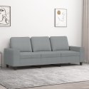 Sofa 3-osobowa, jasnoszara, 180 cm, tapicerowana tkaniną