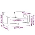 2-osobowa sofa, szary, 120 cm, sztuczna skóra