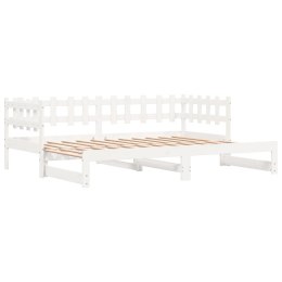 Łóżko rozsuwane, białe, 2x(90x200) cm, lite drewno sosnowe