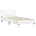 Rama łóżka z wezgłowiem, biała, 90x190 cm