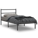 Metalowa rama łóżka z wezgłowiem, czarna, 107x203 cm