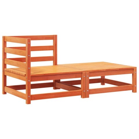 Ogrodowa sofa narożna z poduszkami i podnóżkiem