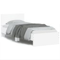 Rama łóżka z wezgłowiem, biała, 75x190 cm