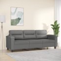 3-osobowa sofa, ciemnoszary, 180 cm, tapicerowana mikrofibrą