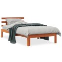 Rama łóżka z wezgłowiem, woskowy brąz, 90x200 cm, sosnowa