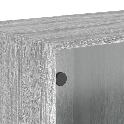 Szafka wisząca, szklane drzwi, szary dąb sonoma, 68,5x37x35 cm