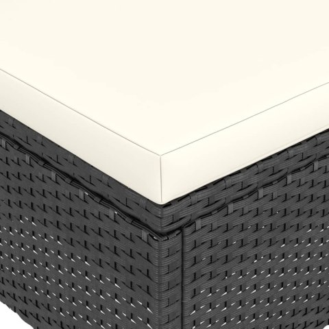 4-cz. zestaw krzeseł i stołków ogrodowych, rattan PE, czarny 4-cz. zestaw krzeseł i stołków ogrodowych, rattan PE, czarny