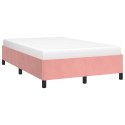 Rama łóżka, różowa, 120 x 200 cm, tapicerowana aksamitem
