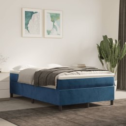 Łóżko kontynentalne, ciemnoniebieska, 120x200cm obite aksamitem