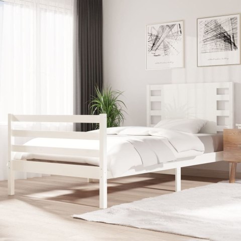 Rama łóżka, biała, lite drewno sosnowe, 100 x 200 cm