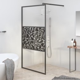 Ścianka prysznicowa, 100x195cm, szkło ESG, wzór kamieni, czarny